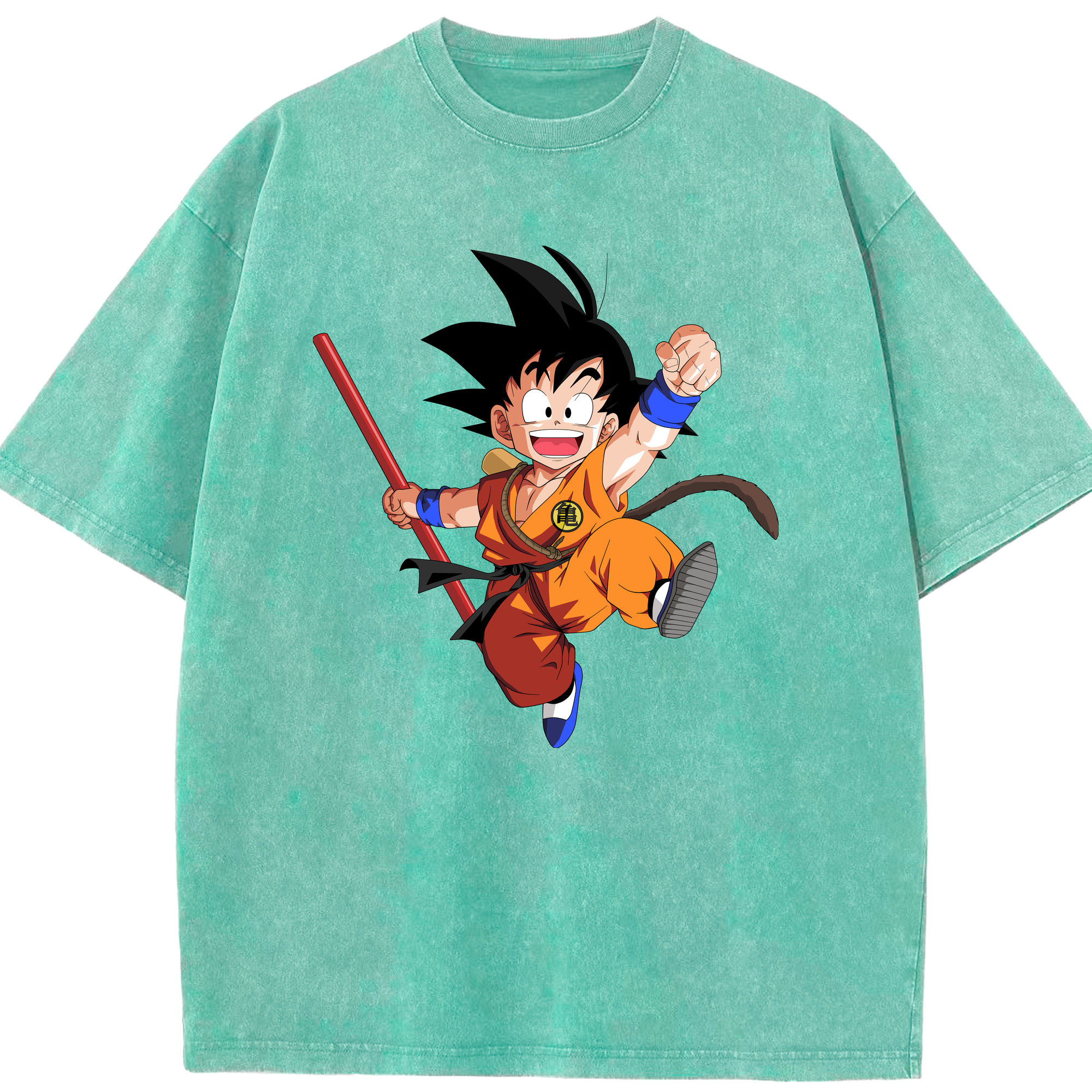 （画像用） ドラゴンボール 孫悟空（そん ごくう）Son Goku カカロット DRAGON BALL Kakarotto 綿100% ヴィンテージ風 半袖Tシャツ（フロントプリント）